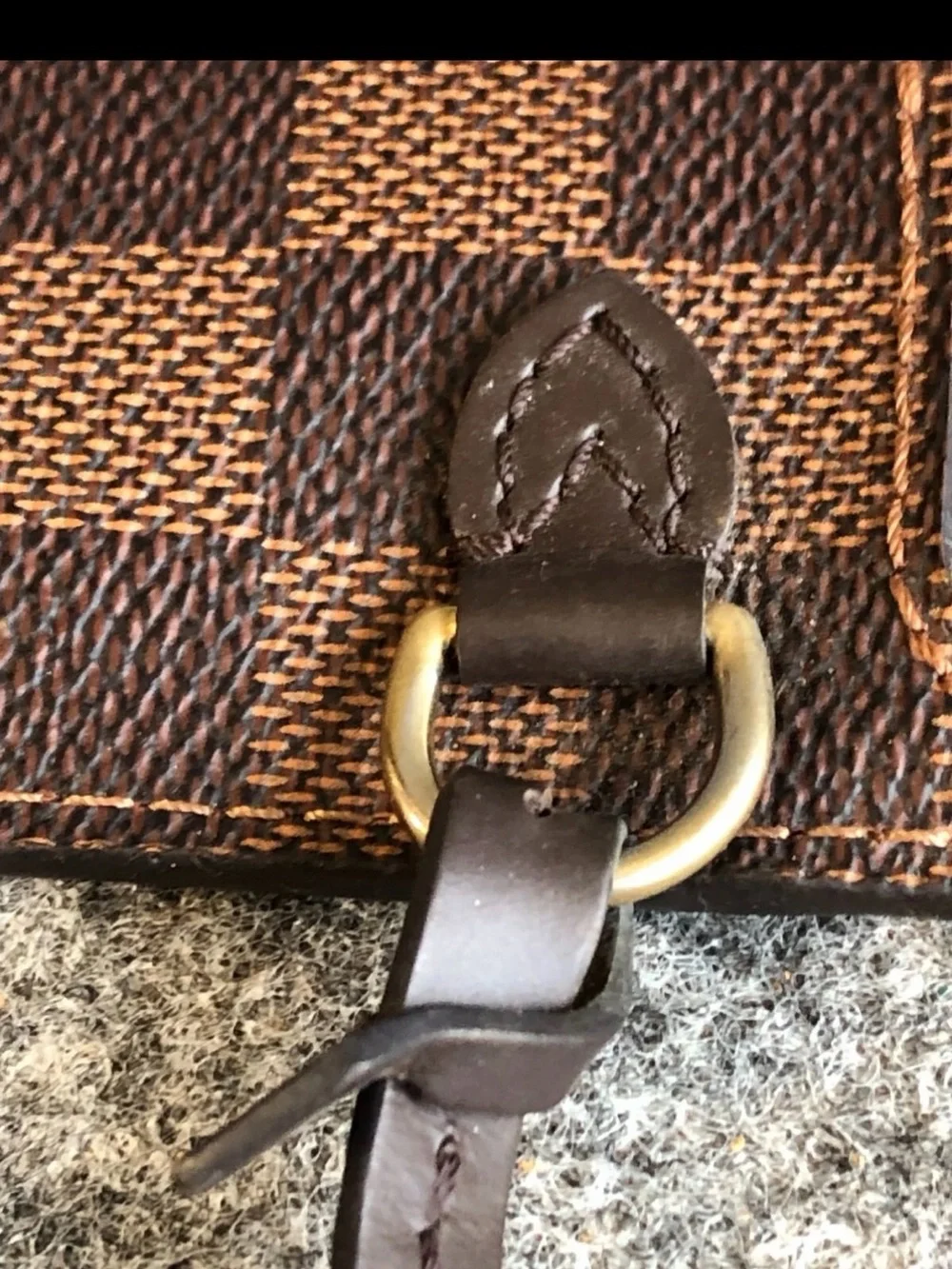 Authentic Louis Vuitton Brown Damier Graphite Zip Wristlet Pouch